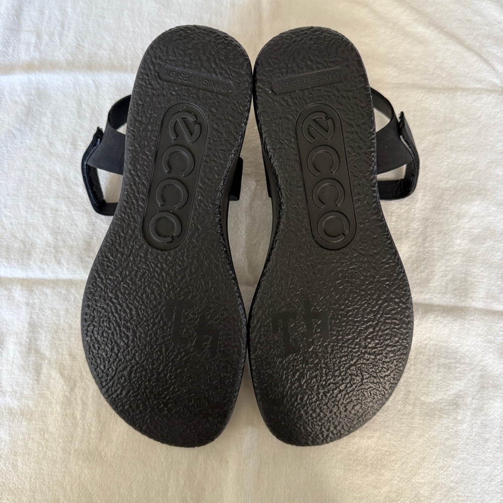 Ecco Flowt Wedge Black Women's Sandals - Picture 2 of 8
